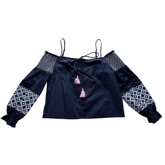 NWT Rebecca Minkoff Tiffany Off-the-shoulder Embroidered Top Size XS - Picture 5 of 7